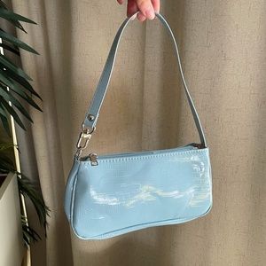 y2k blue baguette bag baguette purse